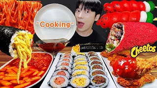 ASMR MUKBANG | BEST COOKING PART 8# CHEETOS TAKIS Fried Chicken, Rice Cake, FIRE noodles recipe