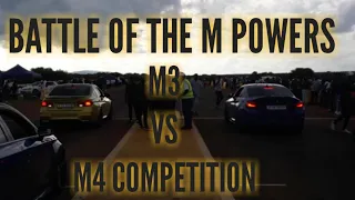 BMW F80 M3 vs BMW M4 competition drag race