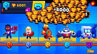 6000 Trophies NONSTOP without collecting TROPHY ROAD | Brawl Stars