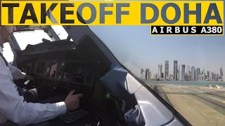 Airbus A380 Takeoff Doha Rwy 16L - Pilot Alexander