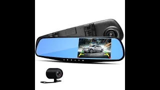 4.3 Inch 1080HD Dash Cam Video Recorder Dual Lens Rear-view Mirror Car Camera DVR