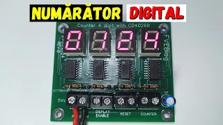 Digital counter with integrated CD4026B and LED display with 7 segments / Soldering SMD components