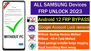 All Samsung Galaxy Android 12 Frp Google Account Bypass Without Pc | Samsung Frp New Method 2023