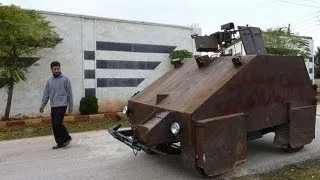 Sham II Free Syrian Syria army Rebels home-made wheeled armoured vehicle