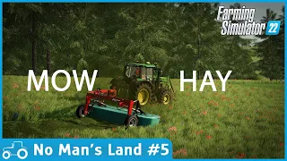 No Man's Land #5 FS22 Timelapse Mowing Grass To Make Hay Bales & Clearing Trees From The New Land