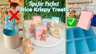 Tips for Perfect Chocolate Covered Rice Krispy Treats | DIY Candy Table Treats Teddy Bear