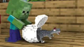 Monster School : Baby Zombie and Baby Dinosaurs - Minecraft Animation