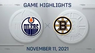 NHL Highlights | Oilers vs. Bruins - Nov 11, 2021