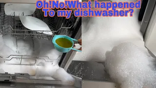 How to remove Liquid dishwasher bubbles from DISHWASHER #diy #hacks #lifesave😳#works