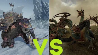 Харибда vs Боевой мамонт Total War Warhammer 2. тесты юнитов v1.4.1.