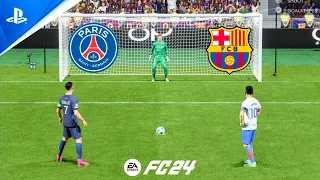 FC 24 | Ronaldo vs Messi | PSG vs FC Barcelona | UCL Quarter Final | Penalty Shootout - PS5 Gameplay