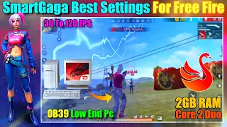 SmartGaga Best Settings Free Fire For Low End Pc - 2GB Ram || smart gaga Lag Fix - Gaming Power Zee