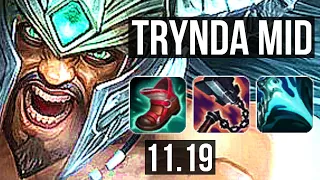TRYNDAMERE vs SYLAS (MID) | Rank 1 Trynda, 11/1/3, 7 solo kills, Legendary | KR Challenger | v11.19