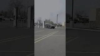 Electric Car Explodes In Walmart Parking Lot!  #shorts #electriccar #scary