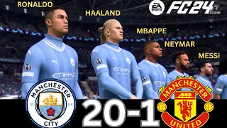 WHAT HAPPEN IF MESSI, RONALDO, MBAPPE, NEYMAR, PLAY TOGETHER ON MANCHESTER CITY VS MANCHESTER UNITED