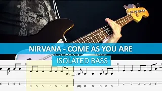 [isolated bass] Nirvana - Come as you are / bass cover / playalong with TAB