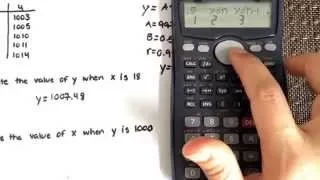 How to solve for x and y from a regression equation using a calculator (Casio fx-991MS)