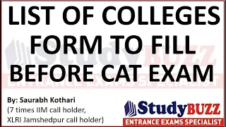 Very very important update: List of colleges to fill before and after CAT exam | Must watch video