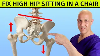 Self-Correct a High Hip & Unlevel Pelvis Sitting in a Chair | Dr. Mandell