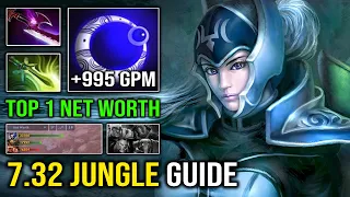 NEW Pro 7.32 Fast Jungle Luna Guide +995 GPM Top 1 Networth with Butterfly Glaives DPS Dota 2