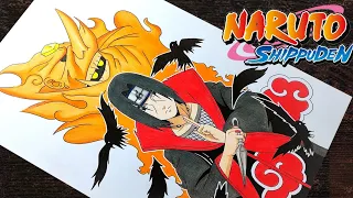 How to draw"Uchiha Itachi"with(Incomplete Susanoo)step by step(Tutorial)||Naruto Shippuden