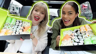 CAR SUSHI MUKBANG MET DENISE ANNA! | Kristina K ❤