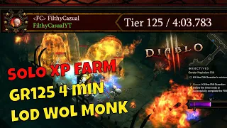 Solo XP Farm - LOD Wave of Light Monk (Diablo 3 Season 27 Sanctified Items)