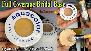 Parlour Secret Full Coverage Bridal Base With Kryolan Aqua Color || Summer special base ||