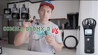 comica boomx-d d2 vs sennheiser me 2-us zoom h1n