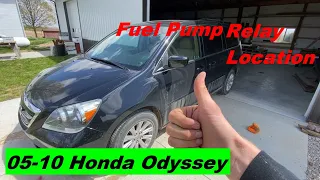 Fuel Pump Relay Location Honda Odyssey 05 06 07 08 09 10 2005 2006 2007 2008 2009 2010