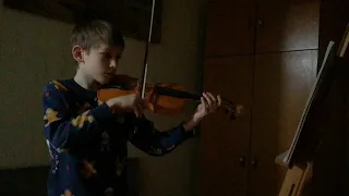 Этюд на штрих деташе, скрипка, исполняет Никитин Макар