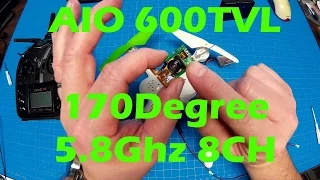 Testing - FPV AIO 600TVL 170 Degree mini Camera 5.8G 8CH Transmitter All in One Only 3g