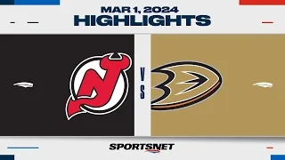 NHL Highlights | Devils vs. Ducks - March 1, 2024