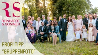 Gruppenfoto auf der Hochzeit als Panorama fotografieren