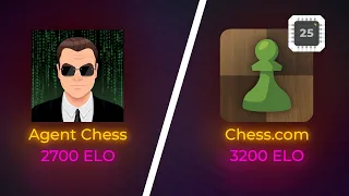 Agent Chess vs Chess.com [Maximum (3200) Level 25]