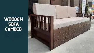 wooden sofa cumbed design|wooden sofa with storage|Sofa design|cosmos interior studio