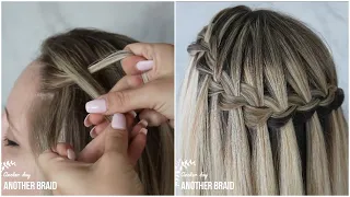 3 Strand Waterfall Braid Step by Step | Hair tutorial by Another Braid #shorts