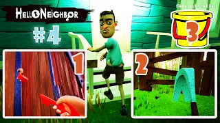 Сбежать из Акта 2 через Калитку, Дыру в заборе и .. через Ведро ☀ Hello Neighbor Прохождение игры #4