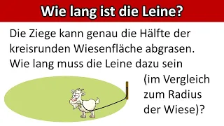 Aufgabenklassiker (1898): grasende Ziege am Seil