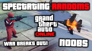 Spectating Random Noobs and Tryhards in GTA Online is AMAZING! (A War Broke Out...)