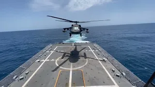 Blackhawk Helicopter Deck Landing Qualifications on USS Billings