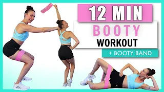 12 MIN BURNING BOOTY WORKOUT 🔥 Awaken / Grow / Lift / Tone your Booty at Home I Booty Band (INTENSE)