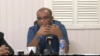 Press Conference with Opposition Leader Dr Bharrat Jagdeo Thursday 1st September 2016