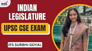 Indian Legislature In UPSC by IFS Surbhi Goyal | UPSC 2021, AIR 78 | KSG India