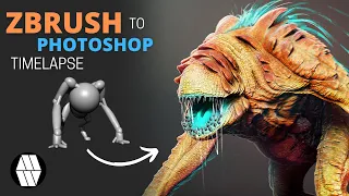 ZBrush to Photoshop Timelapse - 'Alien' Concept