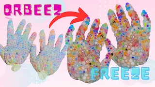 Orbeez frozen in gloves🥶🧤手袋オービーズスクイーズ作って凍らせてみた！！