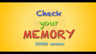 MEMORY game. VIDEO version. Игры на уроках английского языка!