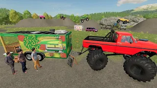 Using Monster Truck to sell food to Millionaires | Farming Simulator 22