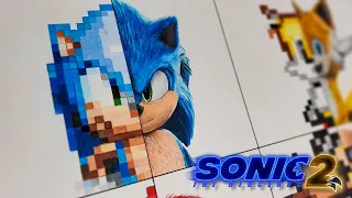 Drawing Sonic The Hedgehog 2 Movie VS Pixel / Sonic The Hedgehog Movie