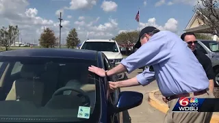 Sen. Kennedy hands out water, other supplies in Lafourche Parish